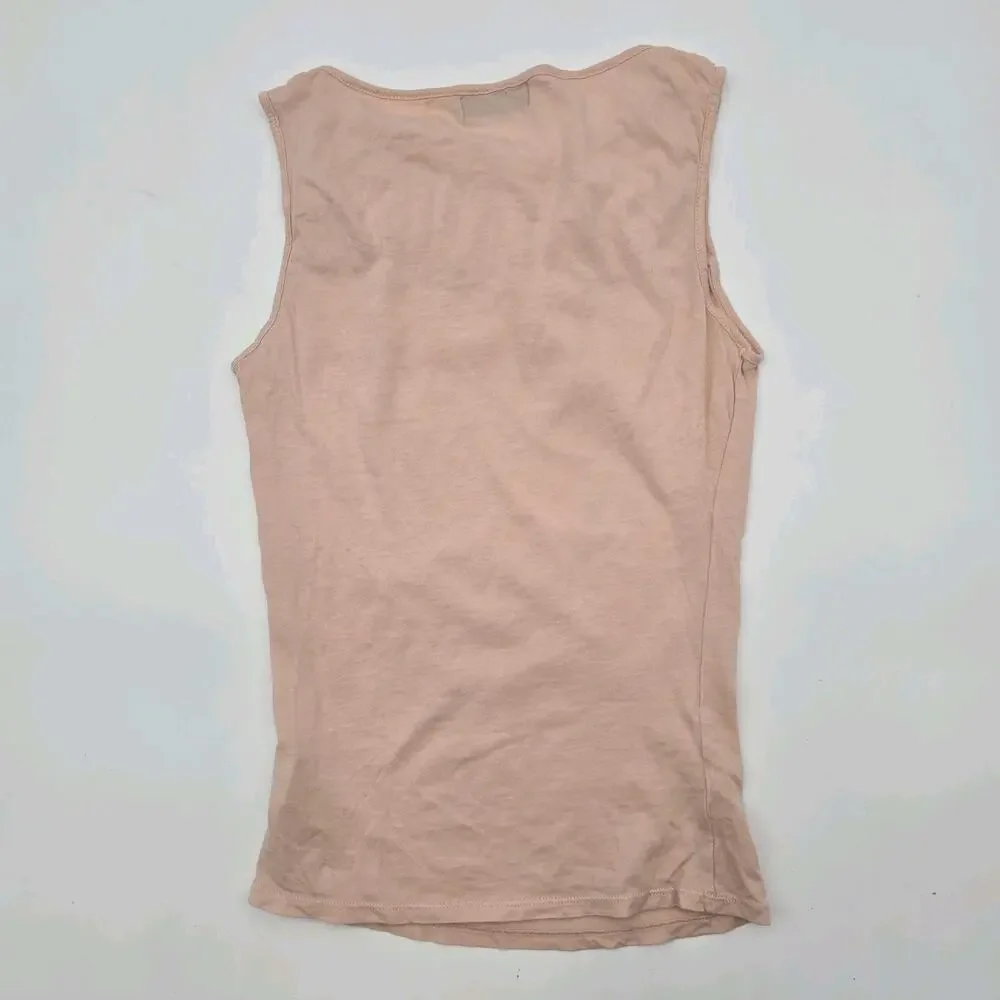 Velvet Graham Spencer Top Womens XS Pink Tank High Muscle Ruch Gathered
